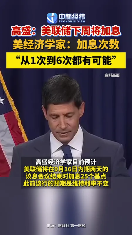 高盛：美联储下周将加息