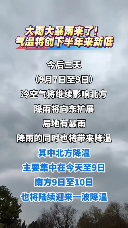 多地气温将创下立秋后新低
