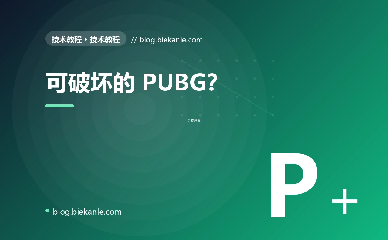 可破坏的 PUBG?