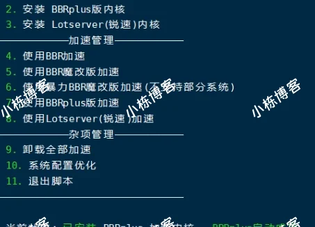 服务器加速脚本，含BBR Plus/BBR原版/BBR魔改版/锐速，BBR四合一脚本