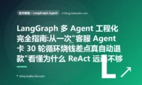 LangGraph 多 Agent 工程化完全指南:从一次"客服 Agent 卡 30 轮循环烧钱差点真自动退款"看懂为什么 ReAct 远远不够