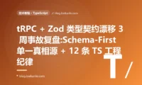tRPC + Zod 类型契约 3 周漂移事故复盘:Decimal/SDK/双轨制三层叠加 + Schema-First 单一真相源 + 12 条 TypeScript 工程纪律