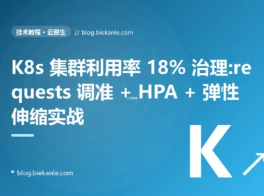 K8s 集群利用率 18% 治理:requests 调准 + HPA + 弹性伸缩实战