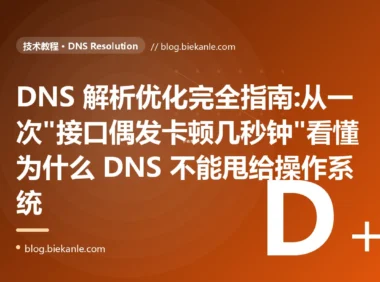 DNS 解析优化完全指南:从一次"接口偶发卡顿几秒钟"看懂为什么 DNS 不能甩给操作系统