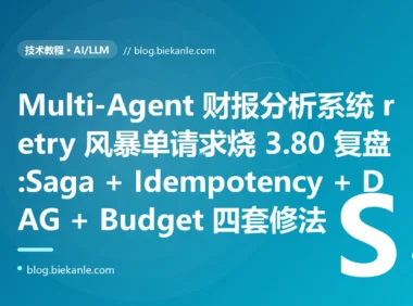 AutoGen + CrewAI 财报分析 Multi-Agent 系统 retry 风暴单请求烧 $13.80 复盘:无 idempotency + 无限递归 + retry 死锁三重叠加 + Saga/DAG/Budget/Circuit Breaker 四套修法 + 12 条 Multi-Agent 工程纪律