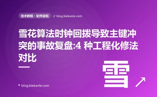 雪花算法时钟回拨导致主键冲突的事故复盘:4 种工程化修法对比