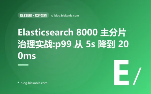 Elasticsearch 8000 主分片治理实战:p99 从 5s 降到 200ms