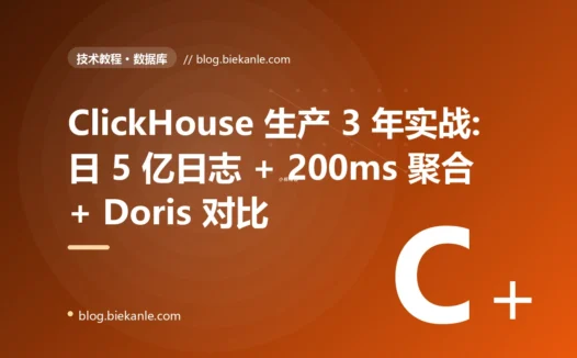ClickHouse 生产 3 年实战:日 5 亿日志 + 200ms 聚合 + Doris 对比