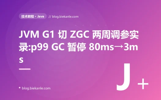JVM G1 切 ZGC 两周调参实录:p99 GC 暂停 80ms→3ms