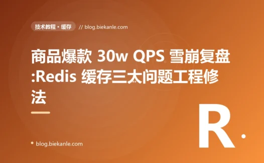 商品爆款 30w QPS 雪崩复盘:Redis 缓存三大问题工程修法