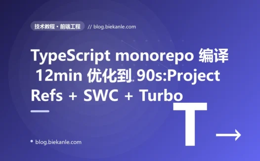 TypeScript monorepo 编译 12min 优化到 90s:Project Refs + SWC + Turbo