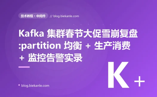 Kafka 集群春节大促雪崩复盘:partition 均衡 + 生产消费 + 监控告警实录
