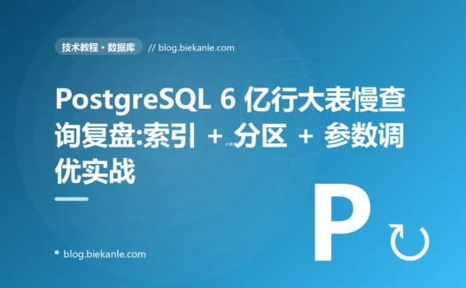 PostgreSQL 6 亿行大表慢查询复盘:索引 + 分区 + 参数调优实战