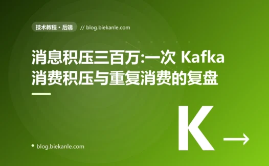 消息积压三百万:一次 Kafka 消费积压与重复消费的复盘