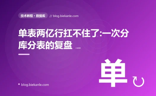 单表两亿行扛不住了:一次分库分表的复盘