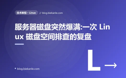 服务器磁盘突然爆满:一次 Linux 磁盘空间排查的复盘