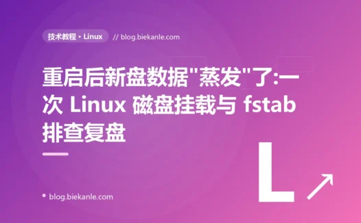 重启后新盘数据"蒸发"了:一次 Linux 磁盘挂载与 fstab 排查复盘