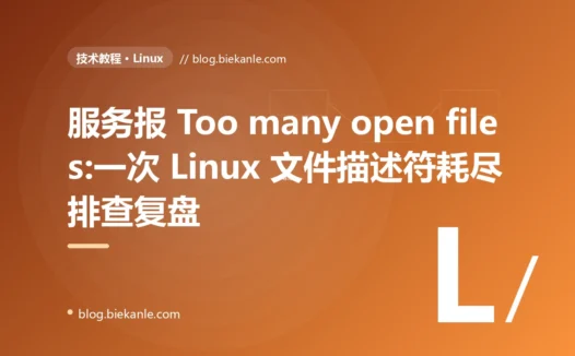 服务报 Too many open files:一次 Linux 文件描述符耗尽排查复盘