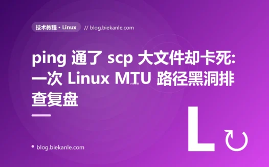 ping 通了 scp 大文件却卡死:一次 Linux MTU 路径黑洞排查复盘