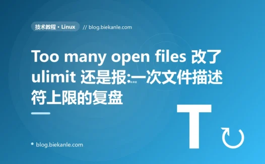 Too many open files 改了 ulimit 还是报:一次文件描述符上限的复盘
