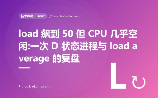 load 飙到 50 但 CPU 几乎空闲:一次 D 状态进程与 load average 的复盘