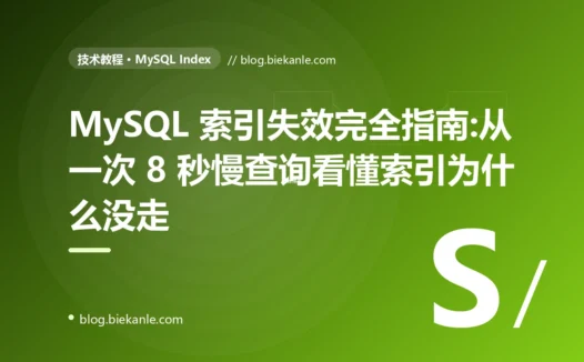 MySQL 索引失效完全指南:从一次 8 秒慢查询看懂索引为什么没走