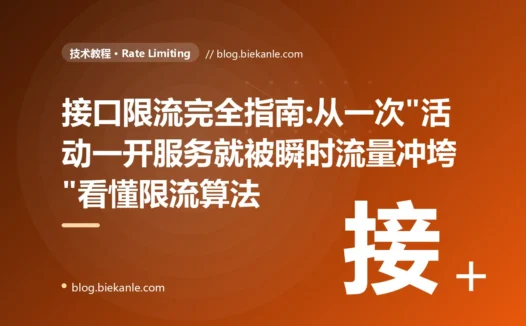 接口限流完全指南:从一次"活动一开服务就被瞬时流量冲垮"看懂限流算法