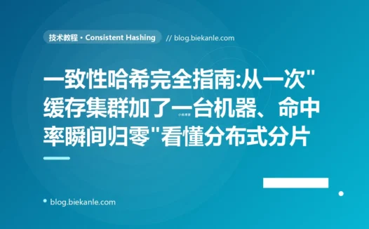 一致性哈希完全指南:从一次"缓存集群加了一台机器、命中率瞬间归零"看懂分布式分片