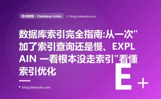 数据库索引完全指南:从一次"加了索引查询还是慢、EXPLAIN 一看根本没走索引"看懂索引优化
