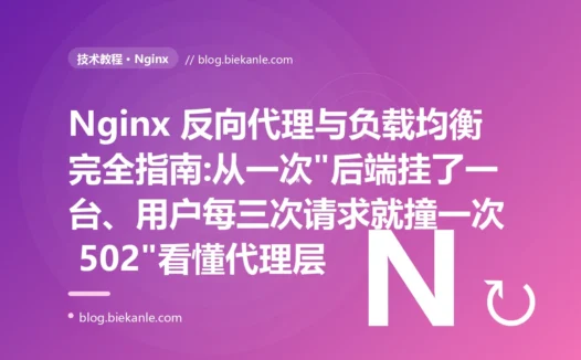 Nginx 反向代理与负载均衡完全指南:从一次"后端挂了一台、用户每三次请求就撞一次 502"看懂代理层