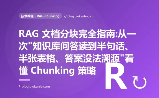 RAG 文档分块完全指南:从一次"知识库问答读到半句话、半张表格、答案没法溯源"看懂 Chunking 策略