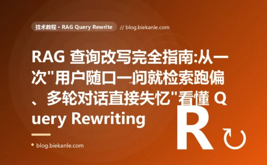 RAG 查询改写完全指南:从一次"用户随口一问就检索跑偏、多轮对话直接失忆"看懂 Query Rewriting