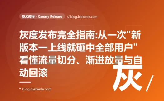 灰度发布完全指南:从一次"新版本一上线就砸中全部用户"看懂流量切分、渐进放量与自动回滚