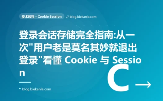 登录会话存储完全指南:从一次"用户老是莫名其妙就退出登录"看懂 Cookie 与 Session