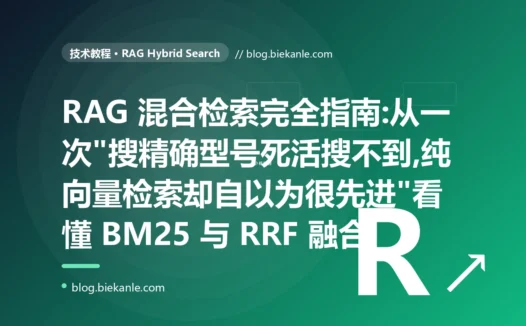 RAG 混合检索完全指南:从一次"搜精确型号死活搜不到,纯向量检索却自以为很先进"看懂 BM25 与 RRF 融合