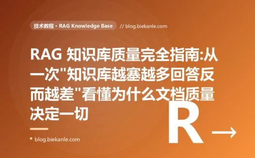 RAG 知识库质量完全指南:从一次"知识库越塞越多回答反而越差"看懂为什么文档质量决定一切