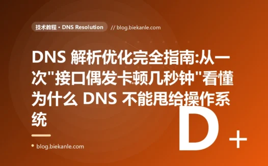 DNS 解析优化完全指南:从一次"接口偶发卡顿几秒钟"看懂为什么 DNS 不能甩给操作系统