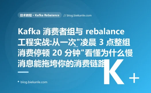 Kafka 消费者组与 rebalance 工程实战:从一次"凌晨 3 点整组消费停顿 20 分钟"看懂为什么慢消息能拖垮你的消费链路