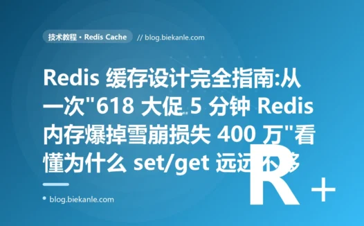 Redis 缓存设计完全指南:从一次"618 大促 5 分钟 Redis 内存爆掉雪崩损失 400 万"看懂为什么 set/get 远远不够