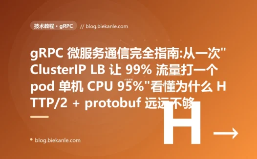 gRPC 微服务通信完全指南:从一次"ClusterIP LB 让 99% 流量打一个 pod 单机 CPU 95%"看懂为什么 HTTP/2 + protobuf 远远不够