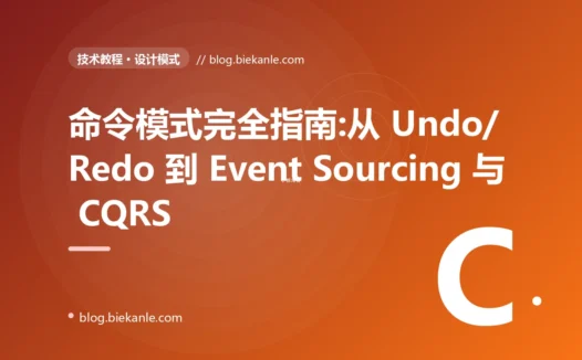 命令模式完全指南:从 Undo/Redo 到 Event Sourcing 与 CQRS