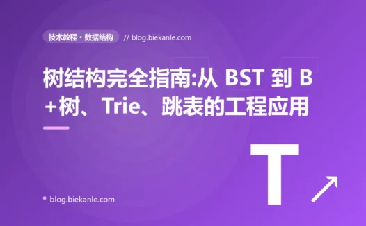 树结构完全指南:从 BST 到 B+树、Trie、跳表的工程应用