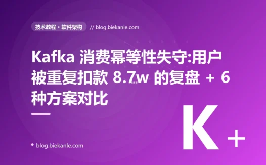 Kafka 消费幂等性失守导致用户被重复扣款 ¥8.7w 的复盘:6 种幂等方案对比 + Outbox + CDC 落地