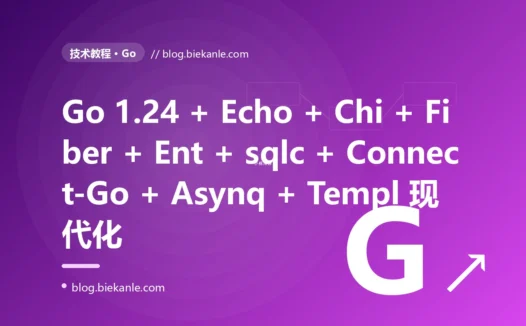 从 Go 1.13 + Gin 1.4 + GORM 1 + Wire 0.4 + Cobra + zap + 原生 channel + 原生 gRPC + 原生 testing + Travis CI 单体后端 → Go 1.24 + Echo v5 + Fiber v3 + Chi v5 + Ent 0.14 + sqlc 1.27 + Bun 1.2 + Connect-Go 1.18 + buf v2 + Asynq 0.25 + Watermill 1.4 + zerolog + slog + Templ 0.3 + HTMX 2 + Cobra v2 + Viper v2 + Wire 0.6 + fx 1.23 + OpenTelemetry Go SDK + golangci-lint v2 全栈现代 Go 工程化 87 天踩坑录:23 反模式 + 27 修法