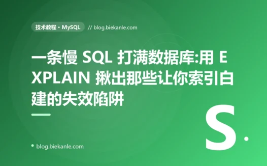 一条慢 SQL 打满数据库:那些让你索引白建的失效陷阱