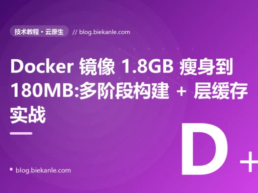 Docker 镜像 1.8GB 瘦身到 180MB:多阶段构建 + 层缓存实战