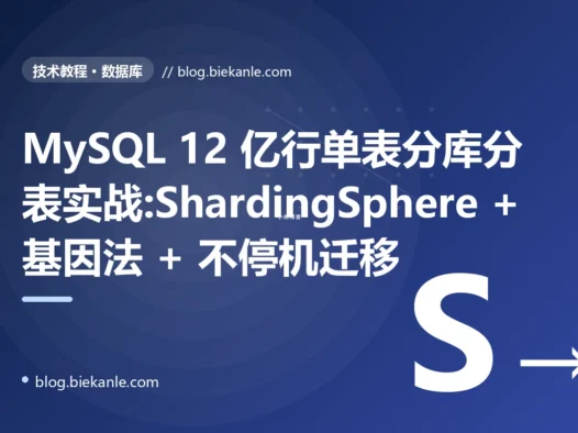 MySQL 12 亿行单表分库分表实战:ShardingSphere + 基因法 + 不停机迁移