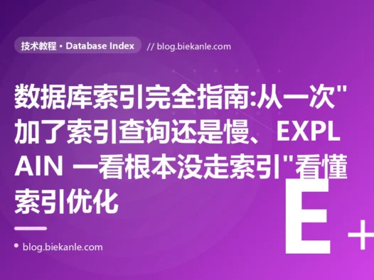 数据库索引完全指南:从一次"加了索引查询还是慢、EXPLAIN 一看根本没走索引"看懂索引优化