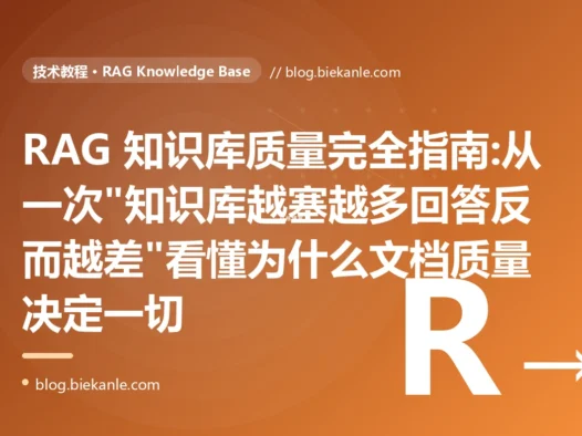 RAG 知识库质量完全指南:从一次"知识库越塞越多回答反而越差"看懂为什么文档质量决定一切