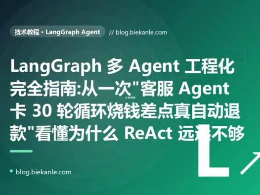 LangGraph 多 Agent 工程化完全指南:从一次"客服 Agent 卡 30 轮循环烧钱差点真自动退款"看懂为什么 ReAct 远远不够